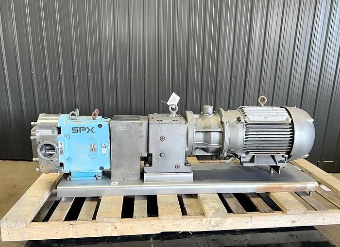 Used 4" SPX 220-U2 ROTARY LOBE PUMP - S/S - 40 HP
