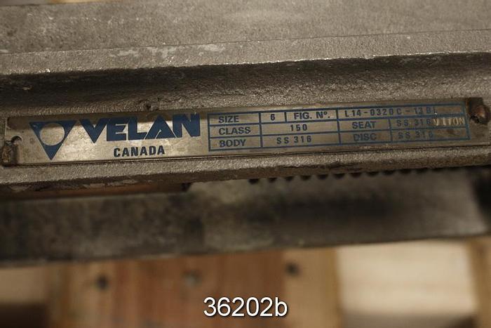 Used Velan 6" Hand Operated Knife Gate Valve #36202