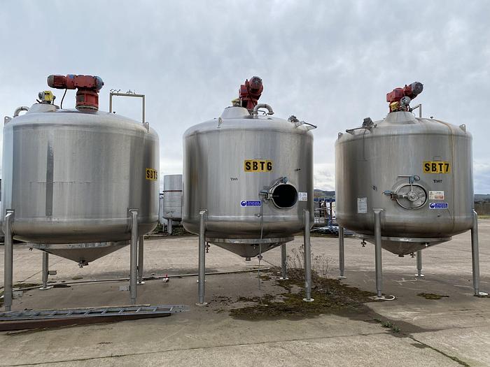 Used 12,000 Litre Stainless Steel Mixing Vessel