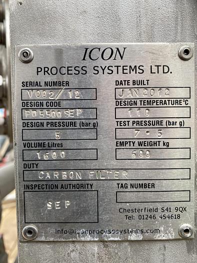 Used Stainless Steel Carbon Filter Tank Set