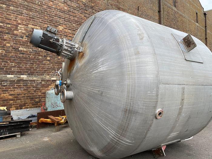 Used 12,000 Litre Stainless Steel Mixing Vessel with Two Mixers