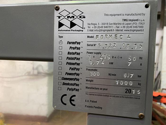 Used TMG Formec 4 Case Eretor