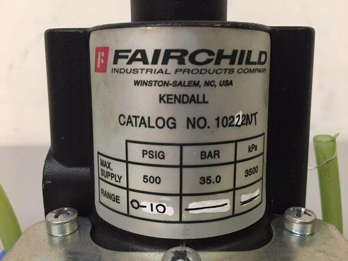Used Fairchild 10222 Pneumatic Pressure Regulator Max 500 PSIG 35 bar 3500 kPa