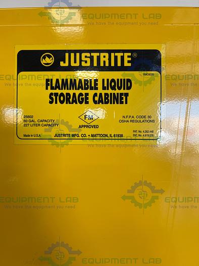Used Justrite 25602 60 Gallon Flammable Cabinet w/ Soft Close Doors