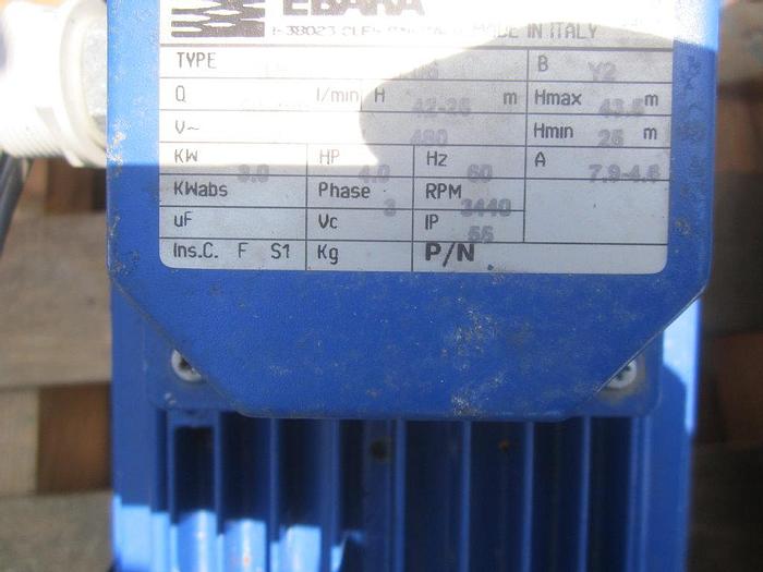 Used Pump, Centrif., 4 HP, 304 S/st, Ebara, Mdl 3M, #S739910