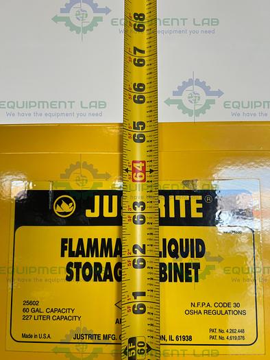 Used Justrite  25602 60 Gallon Flammable Cabinet w/ Soft Close Doors