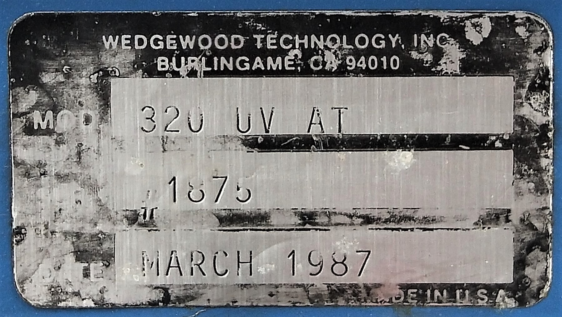 Used Wedgewood 320 UV AI Analyzer with Cell