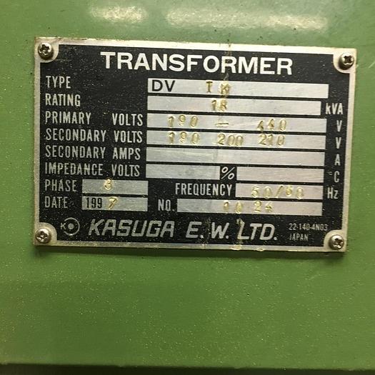 Used 18  Kva Multi-tap Kasuga E.W. Transformer, 1024