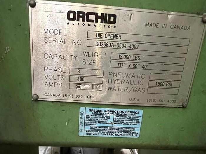 Used 2012 Orchid Die Separator