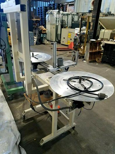 Used Double Motorized Stock Material Reel Transfer System Winding Wound Machine