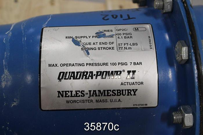 Used Neles Jamesbury 4" Air Operated Butterfly Valve, 815L-11-3600-MT #35870