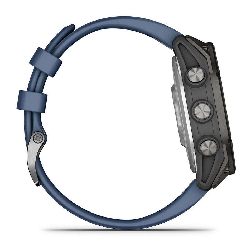 Garmin Quatix 8 Pro - 47mm AMOLED Smartwatch Titanium Bezel Captain Blue Silicone Band