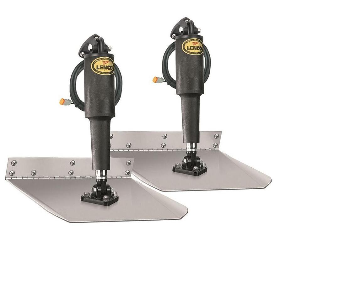 Lenco 12inx24in Standard Mount Trim Tab Kit 12v Requires Switch