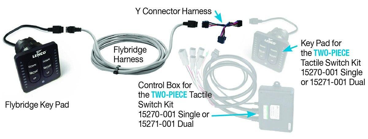 Lenco LED Flybridge Key Pad With 20ft Sjielded Harness For Use with 15270-001