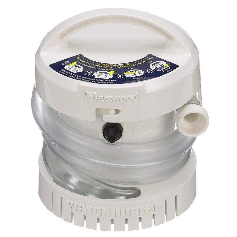 Attwood WaterBuster Portable Pump 200 GPH, 125GPH at 2ft Head, Max Head 4ft