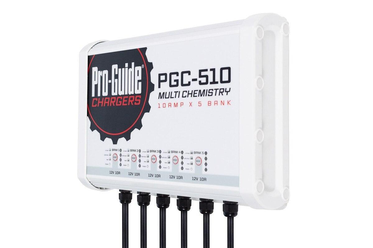 Pro Guide PGC-510 5-Bank 5x12V 10A Lead Acid/LiFePO4 On Board Charger, IP68