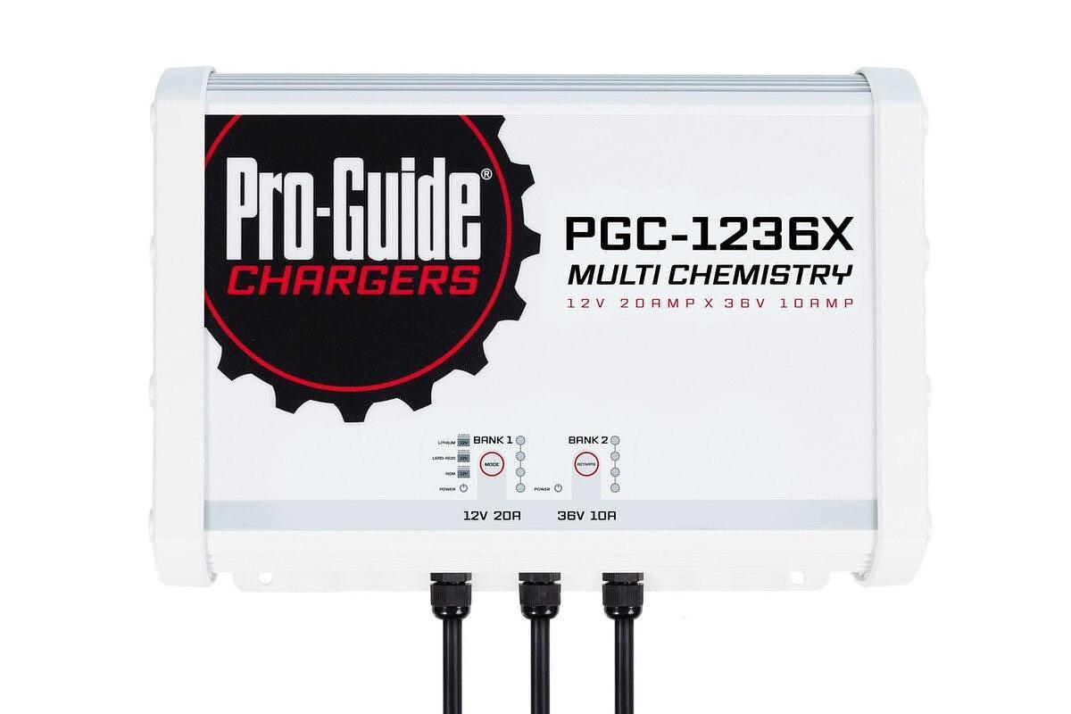 Pro-Guide PGC-1236X 2-Bank 1x12V/20A Lead Acid/LiFePo4 and 1x36V 10A LiFePO4 On Board Charger, IP68