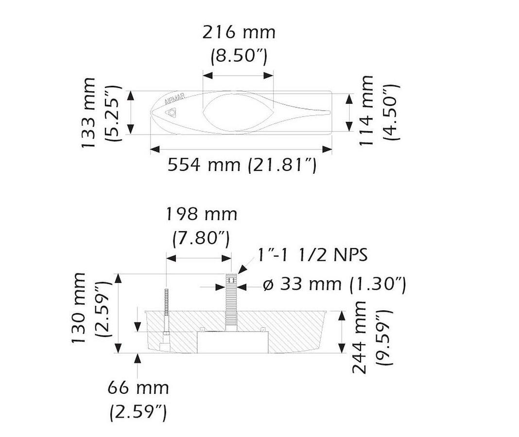 Simrad B275LH-W CHIRP Bronze Thru Hull