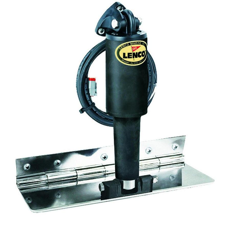 Lenco 4inx12in Limited Space Trim Tab Kit 12v Electro Polished