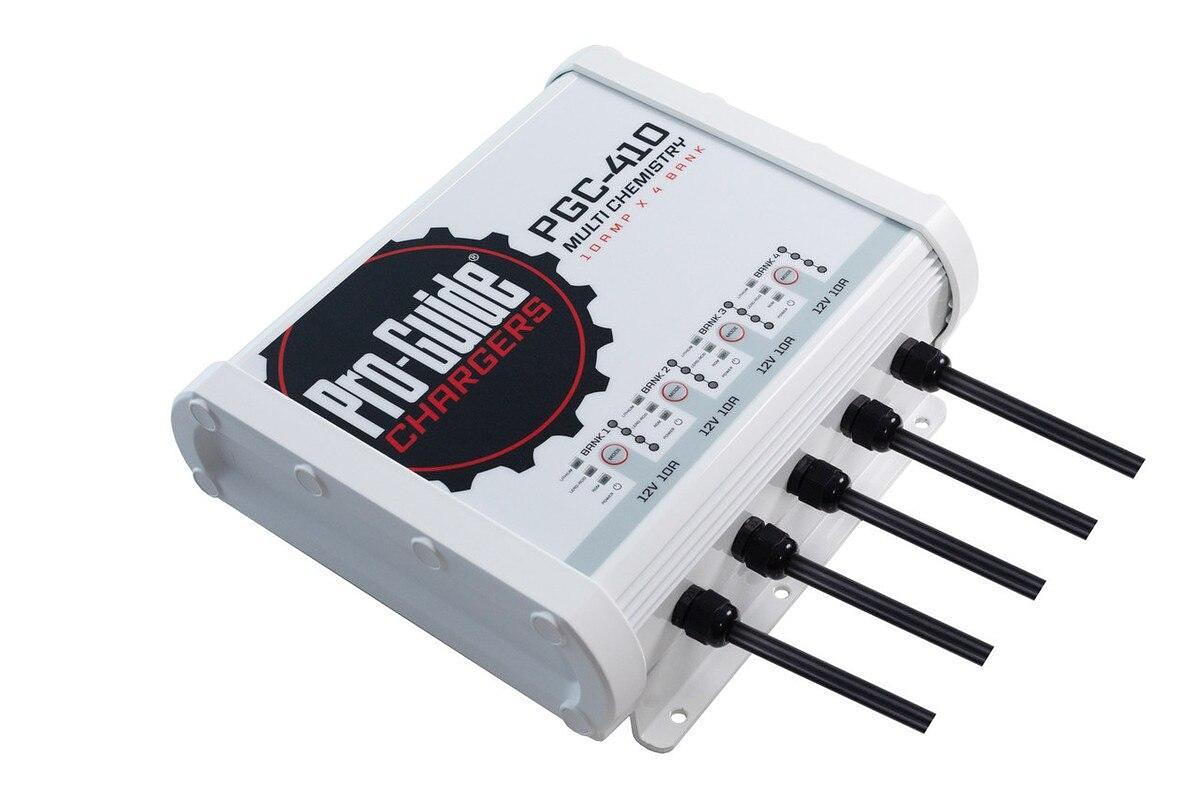 Pro Guide PGC-410 4-Bank 4x12V/10A Lead Acid/LiFePO4 On Board Charger, IP68