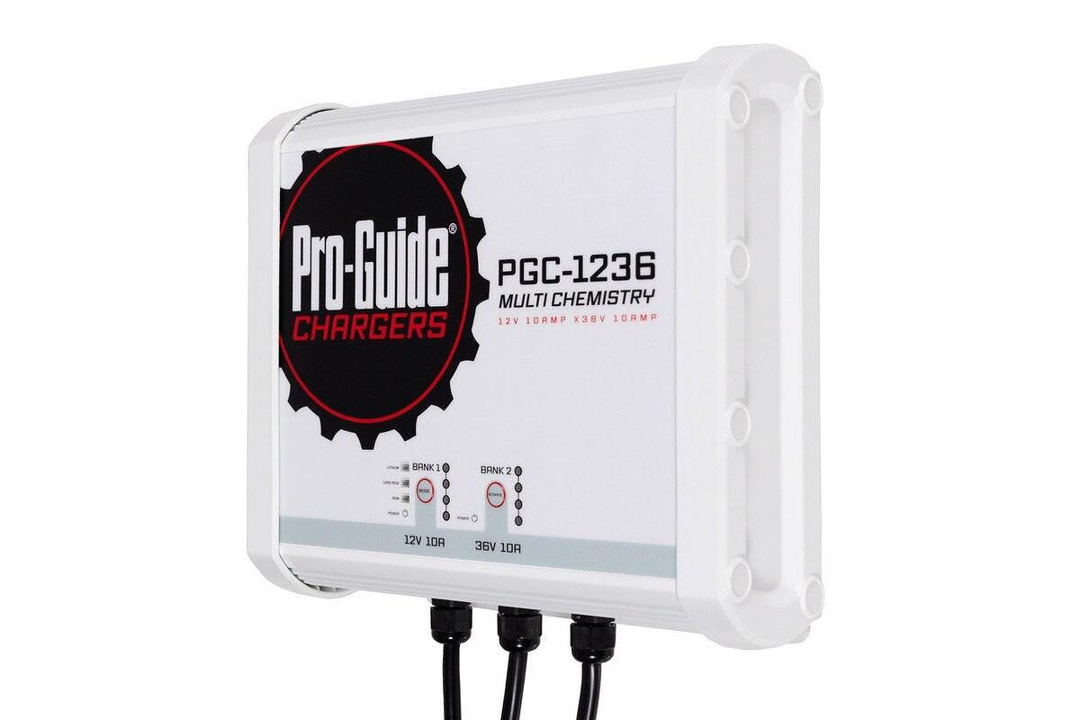 Pro-Guide PGC1236 2-Bank 1x12V/10A Lead Acid/LiFePo4 and 1x36V 10A LiFePO4 On Board Charger, IP68