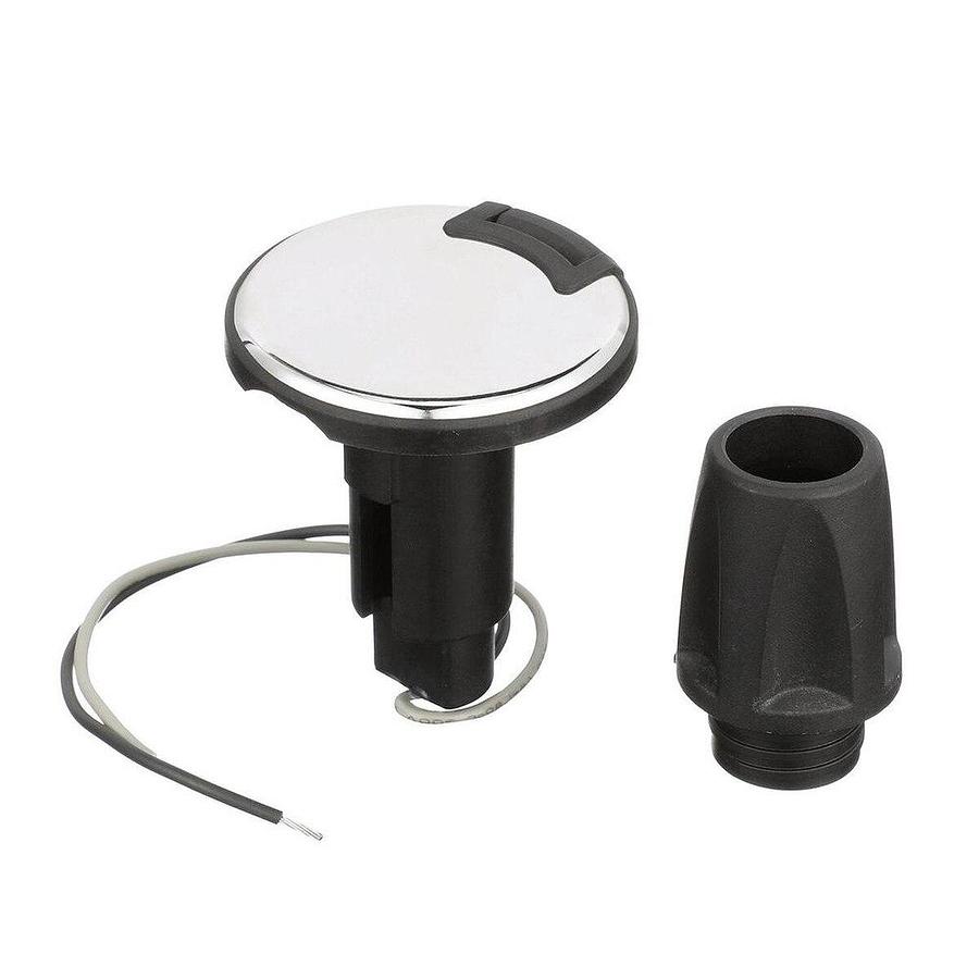 Attwood 910R Series Round Base 2-Pin Over Mold 306 Stainless Steel Black Cover