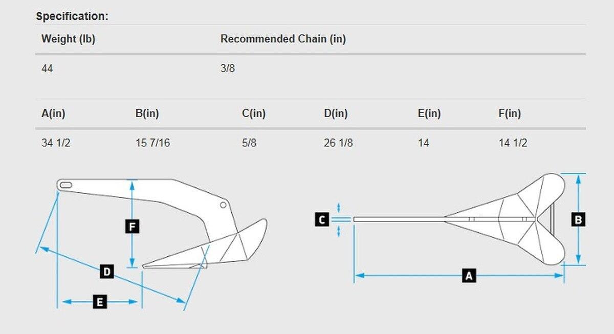Lewmar 44LB DTX Anchor