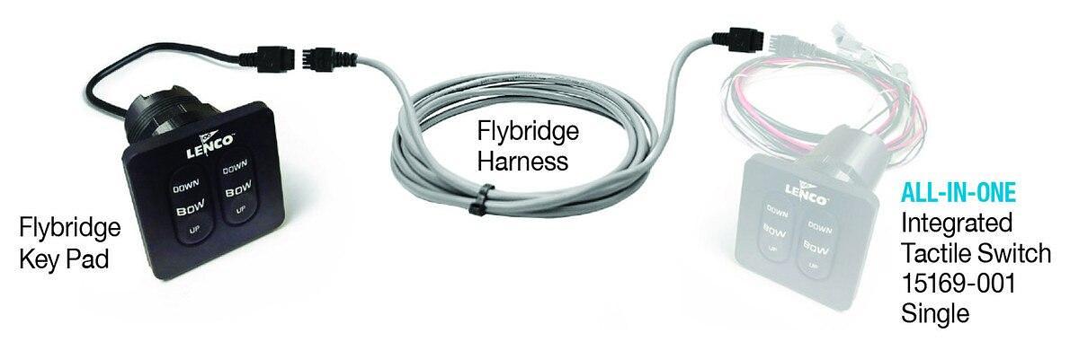 Lenco Standard Flybridge Key Pad With 20ft Shielded Harness For Use with 15169-001