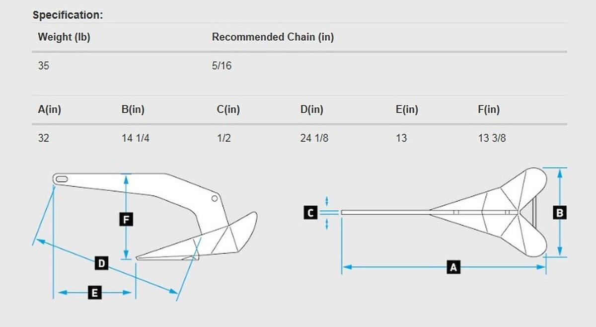 Lewmar 35LB DTX Anchor