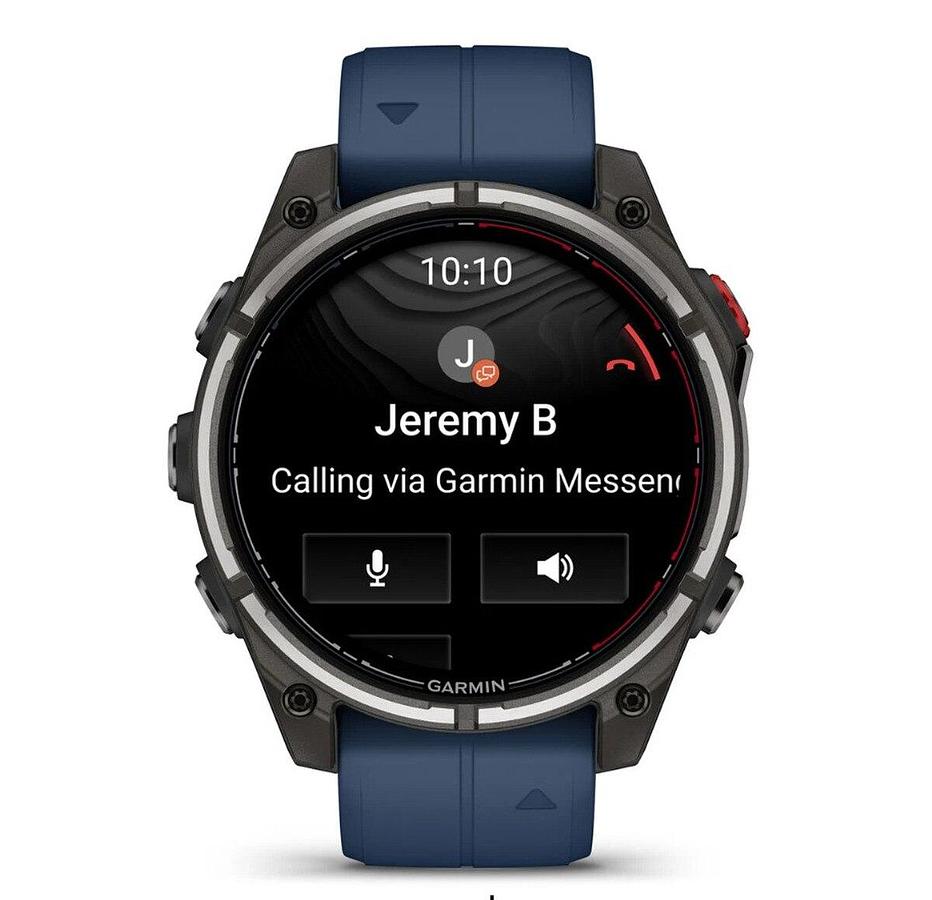 Garmin Quatix 8 Pro - 47mm AMOLED Smartwatch Titanium Bezel Captain Blue Silicone Band