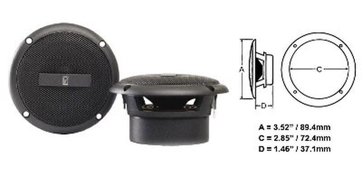 Polyplanar MA3013 3in Gray Flush Mount Speaker Pair