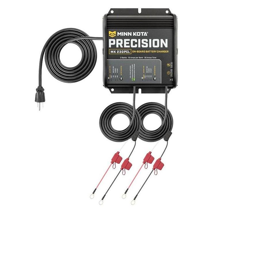 Minn Kota MK230PCL Precision Charger 2 Bank 15 Amps With 8.5ft AC Power Cable