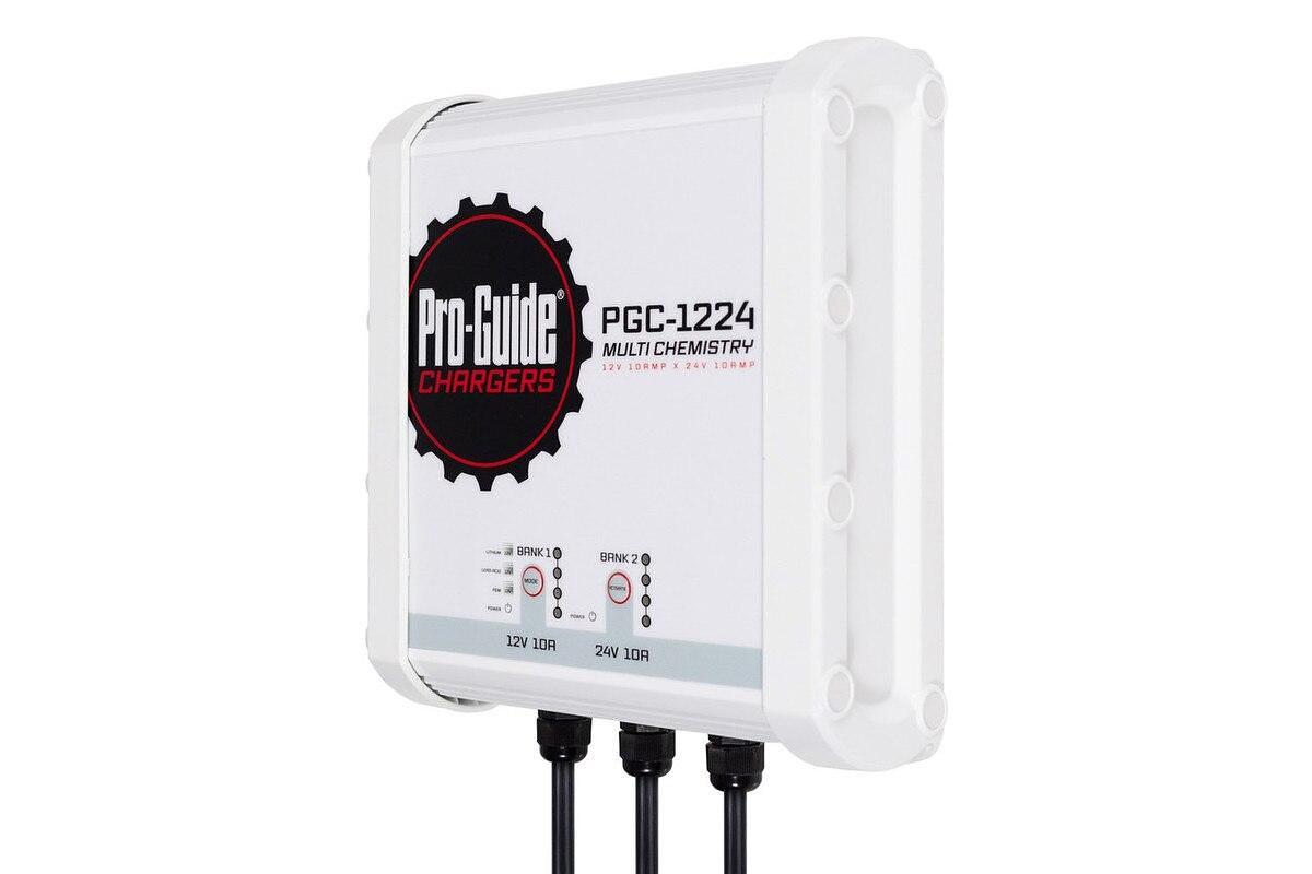 Pro-Guide PGC-1224 2-Bank 1x12V/10A Lead Acid/LiFePo4 and 1x24V 10A LiFePO4 On Board Charger, IP68