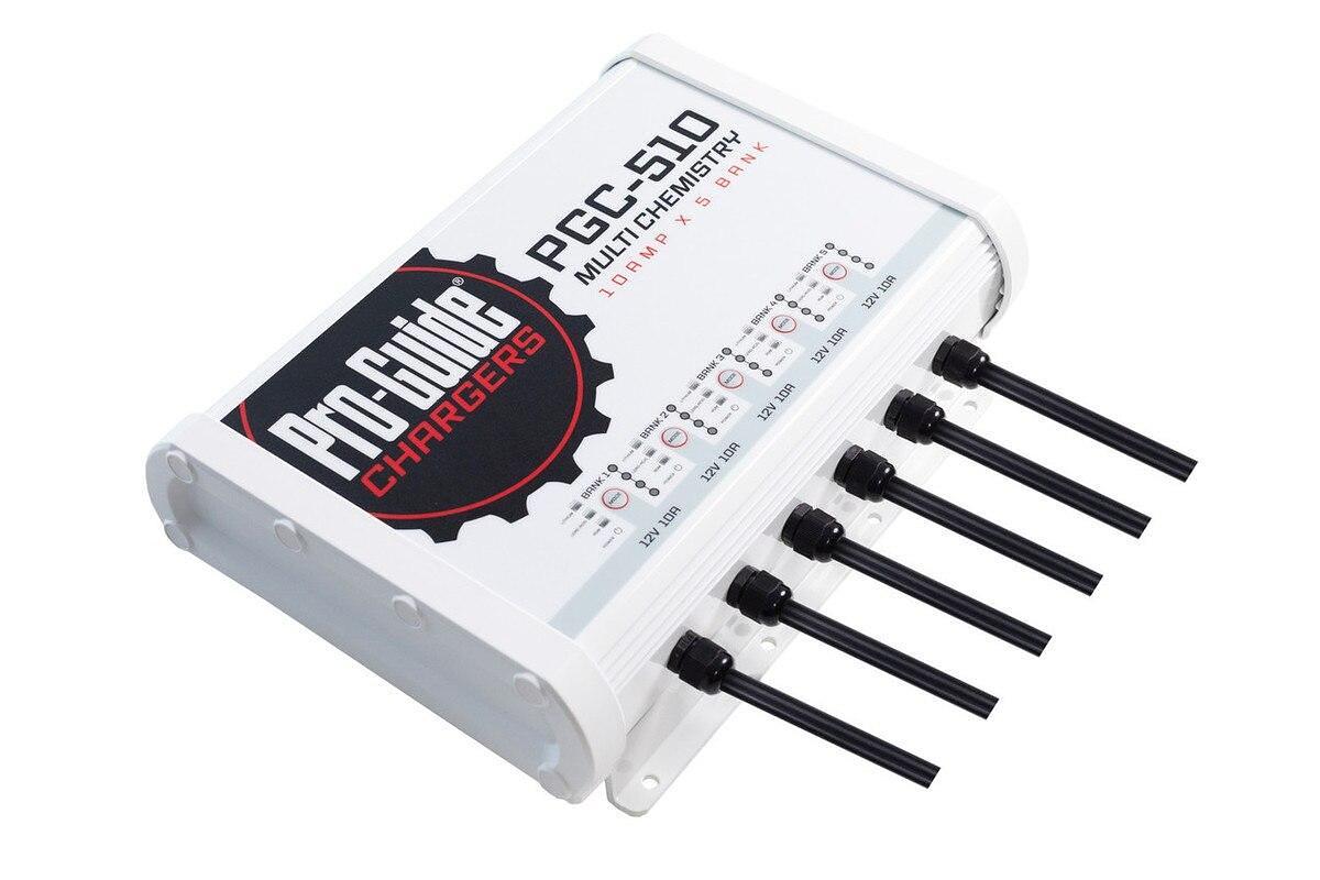 Pro Guide PGC-510 5-Bank 5x12V 10A Lead Acid/LiFePO4 On Board Charger, IP68