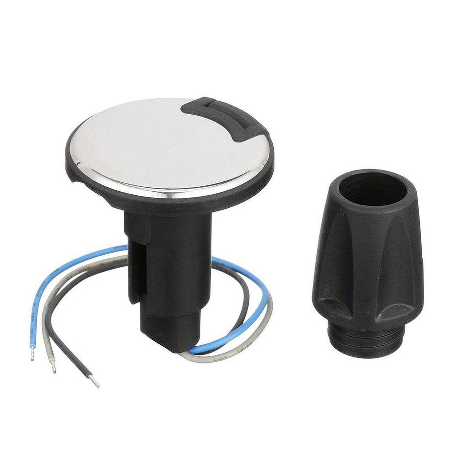 Attwood 910R Series Round Base 3-Pin Over Mold 306 Stainless Steel Black Cover