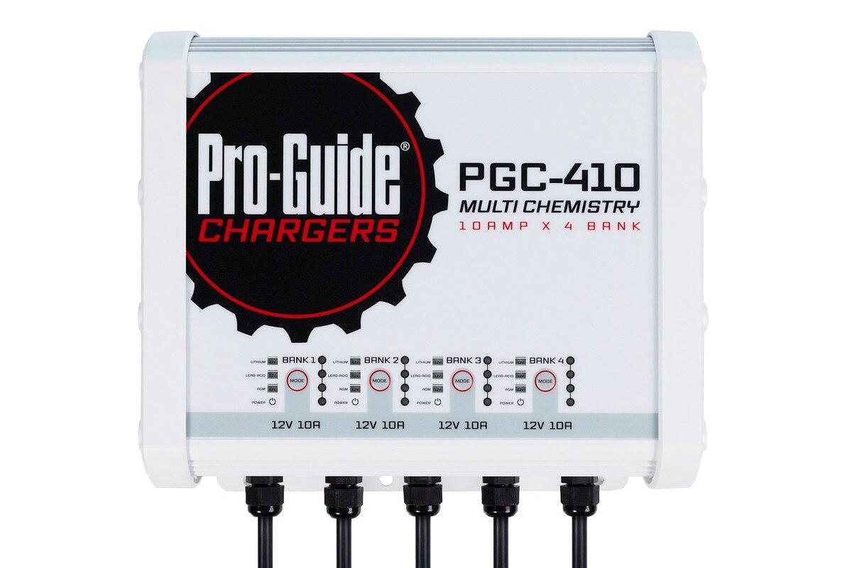 Pro Guide PGC-410 4-Bank 4x12V/10A Lead Acid/LiFePO4 On Board Charger, IP68