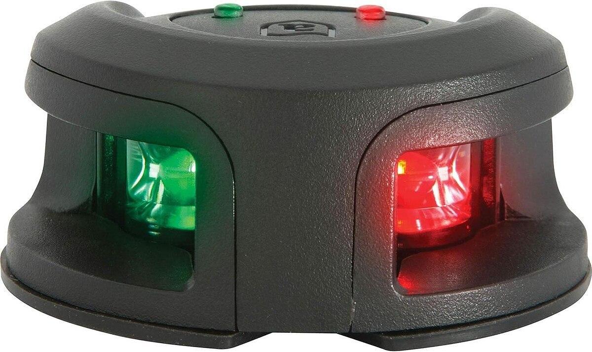 Attwood LightArmor Deck Mount LED Navigation Light 2NM Black Composite Bi-Color
