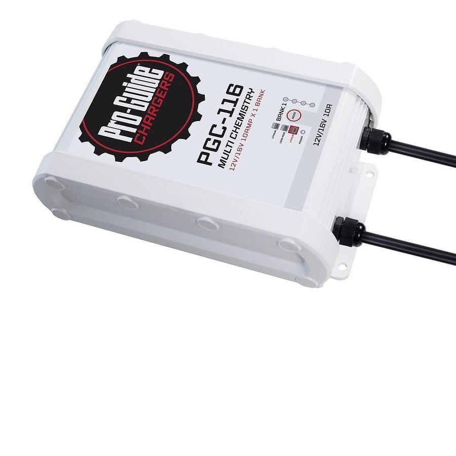 Pro-Guide 1-Bank 12/16V 10A AGM/LiFePO4 On Board Charger, IP68