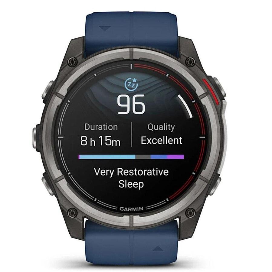 Garmin Quatix 8 51mm AMOLED Smartwatch Titanium Bezel Captain Blue Silicone Band