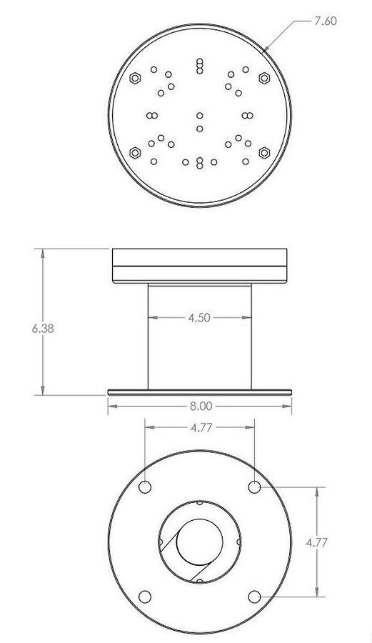 Seaview 5in Searchlight Mount Vertical 8in Round Base