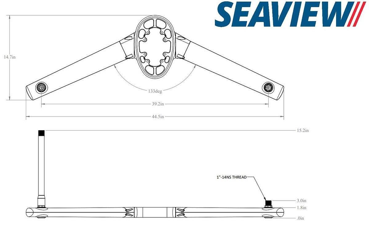 Seaview SP2MODBLKV2 Spreader Kit For Mounts Ending in M2 Black