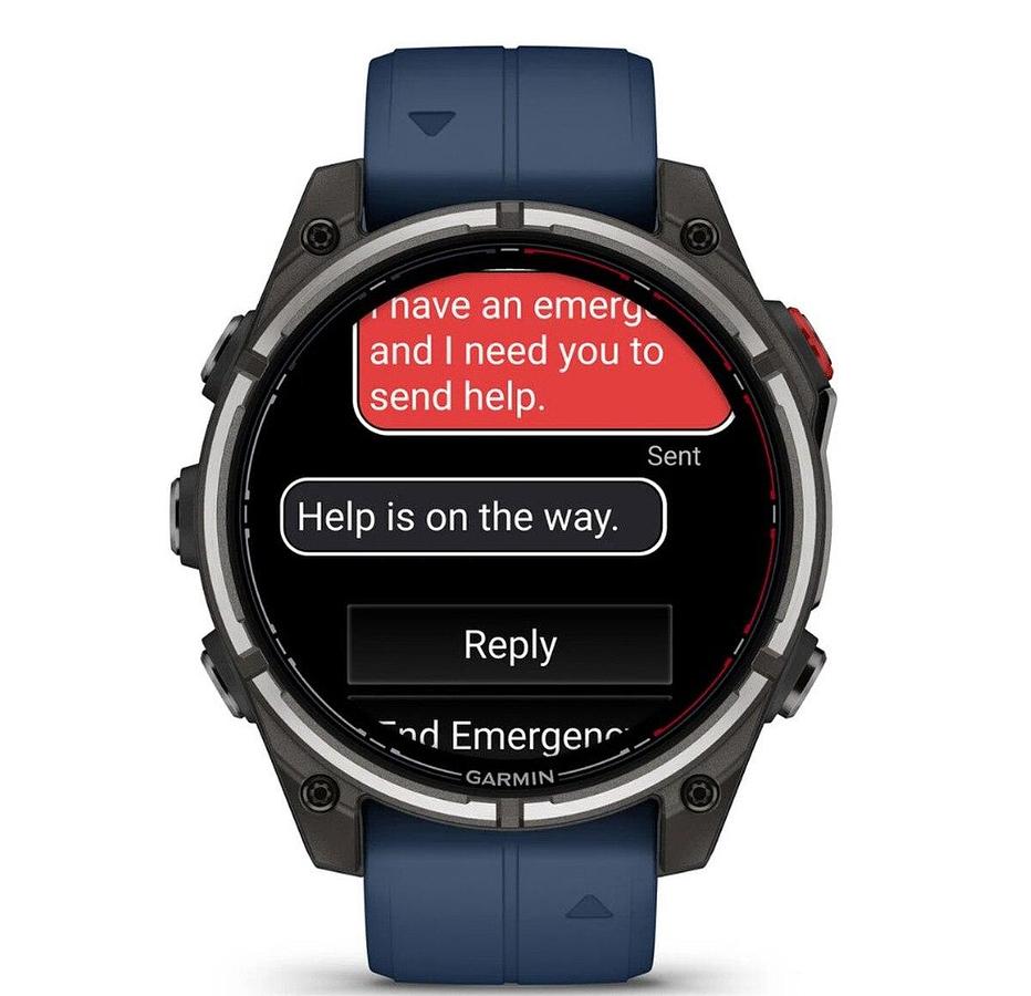 Garmin Quatix 8 Pro - 47mm AMOLED Smartwatch Titanium Bezel Captain Blue Silicone Band