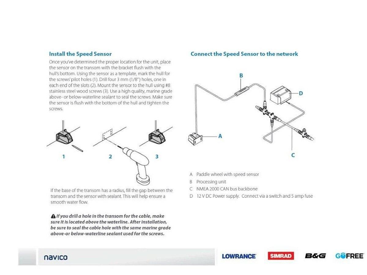 Lowrance Transom Mount Speed Sensor NMEA 2000