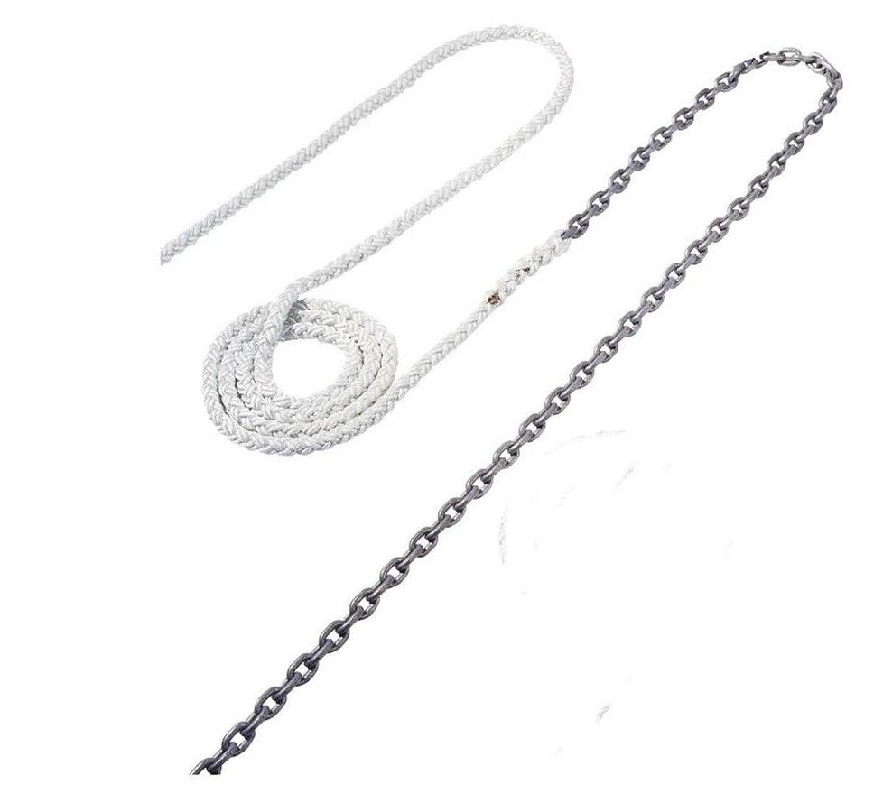 Maxwell 10ft of 1/4in HT Chain Splice to 300ft of 1/2in Nylon Brait Line