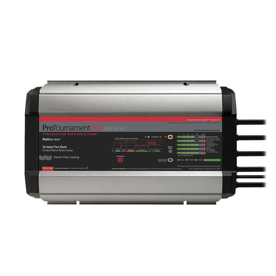 ProMariner ProTournament 500 50 Amp Battery Charger 12/24/36/48v 5 Bank 120v Input