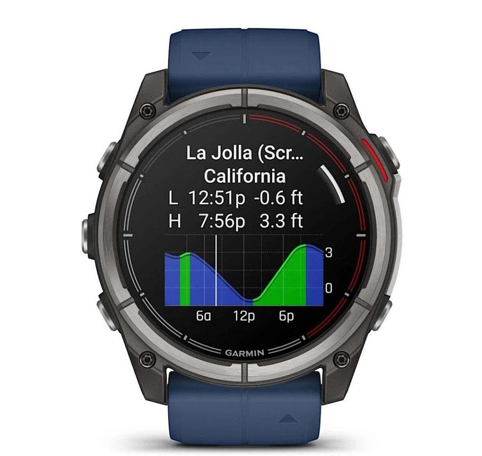 Garmin Quatix 8 51mm AMOLED Smartwatch Titanium Bezel Captain Blue Silicone Band