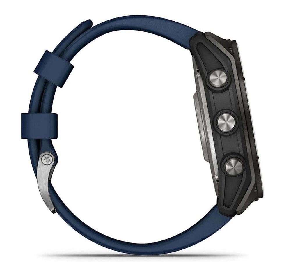 Garmin Quatix 8 51mm AMOLED Smartwatch Titanium Bezel Captain Blue Silicone Band