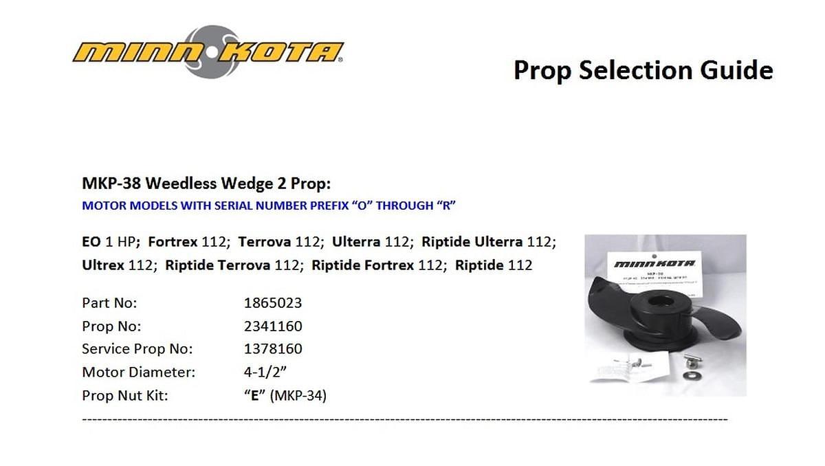 Minn Kota MKP-38 2341160 Prop Weedless Wedge 2