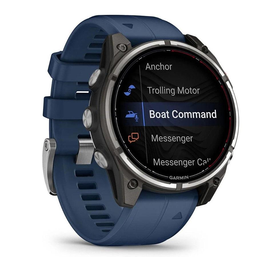 Garmin Quatix 8 Pro - 47mm AMOLED Smartwatch Titanium Bezel Captain Blue Silicone Band