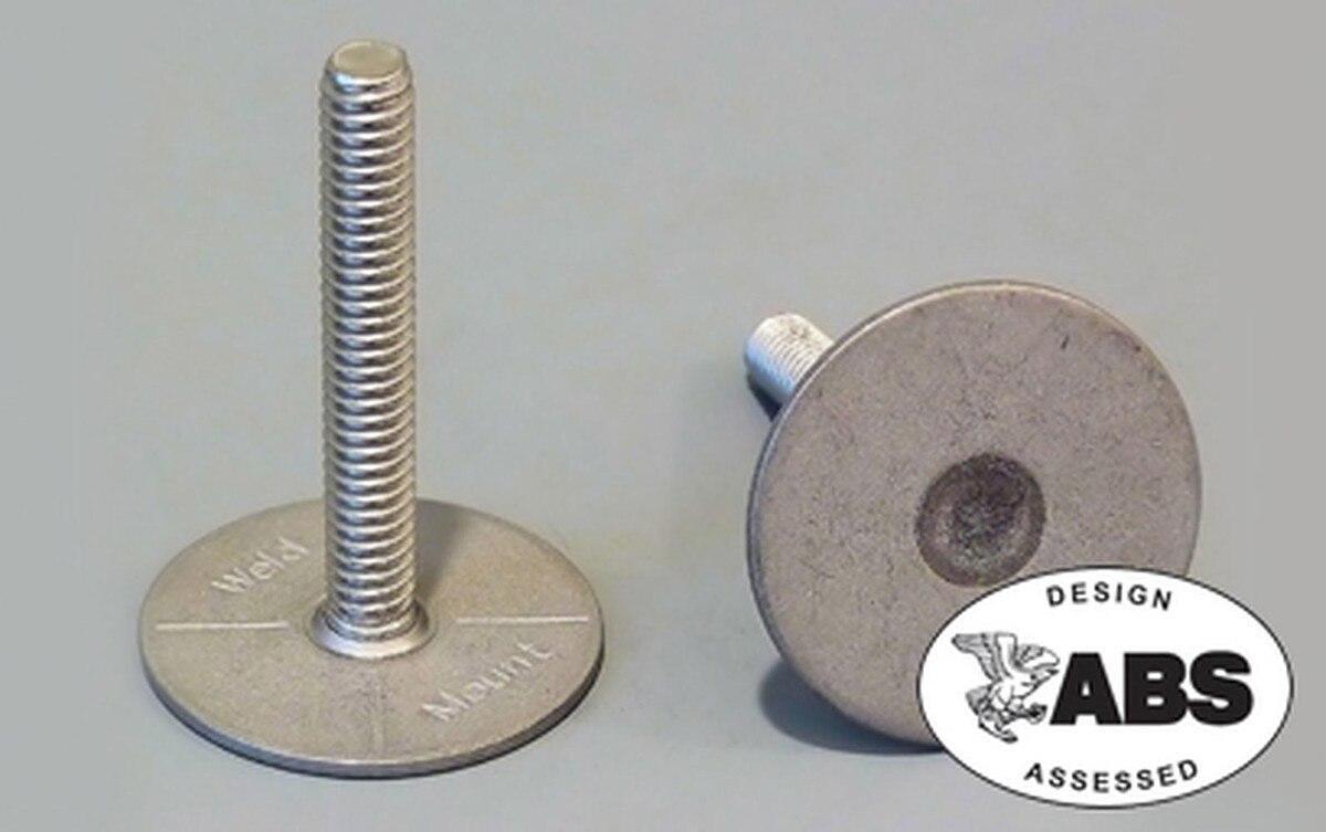 Weld Mount 1.00in Tall 1/4 x 2 ST125-1420-16SS SS Stud 1.25in Base 10 Pack